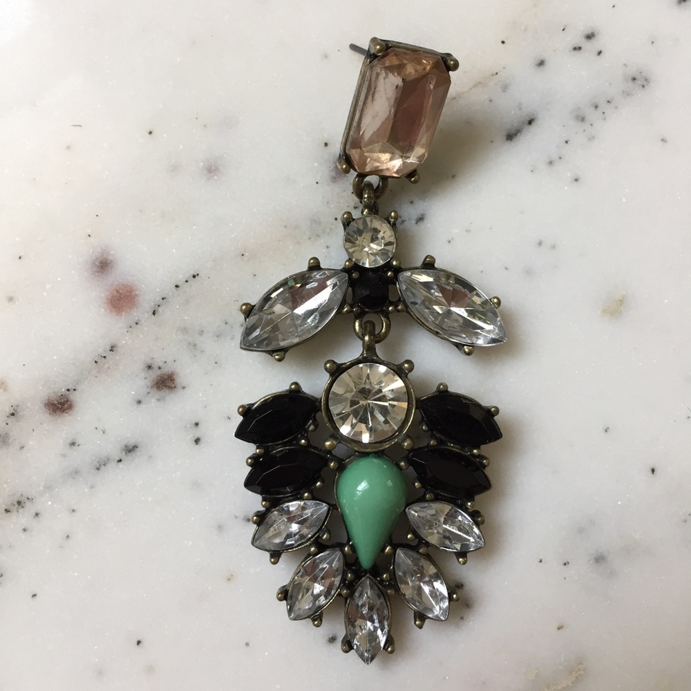 "Simone" Earrings || Clear Crystal Statement - Picture 5 of 12